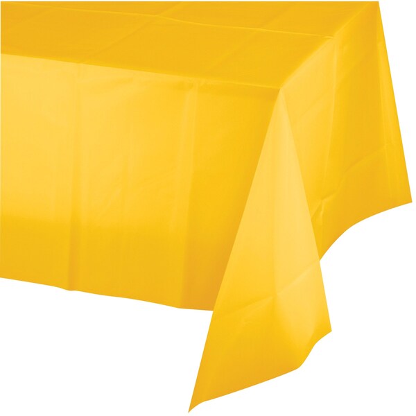 Touch Of Color School Bus Yellow Plastic Tablecloth, 108"x54", 12PK 011012 - main